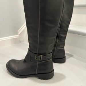 Black J. Crew Knee-High Tall Leather Boots Size 7